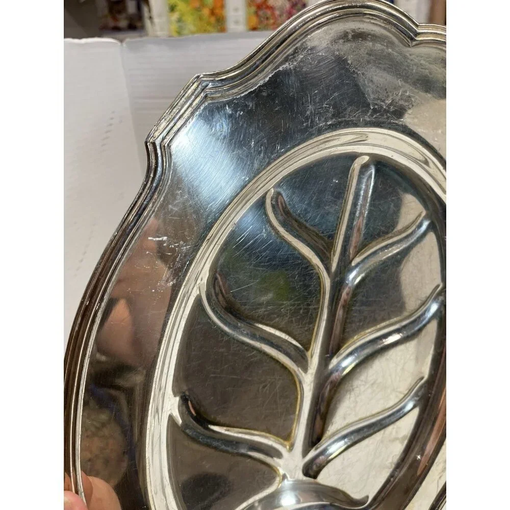 Antique Silver Meat Platter with 